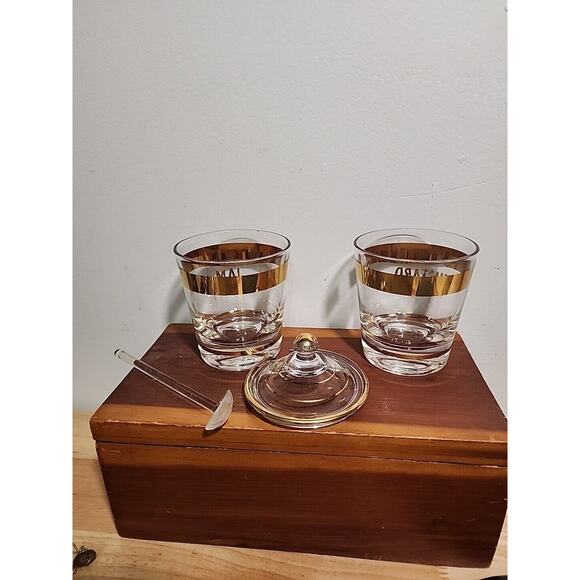 Gold Mid Century Mustard Jam Lidded Jar Spoon - Picture 6 of 7